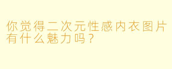 你觉得二次元性感内衣图片有什么魅力吗？