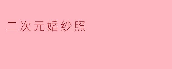二次元婚纱照