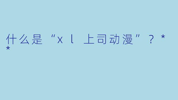 什么是“xl上司动漫”?**
