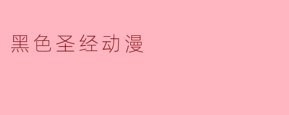 黑色圣经动漫