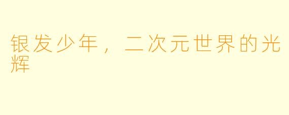 银发少年，二次元世界的光辉