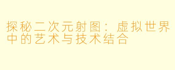 探秘二次元射图：虚拟世界中的艺术与技术结合