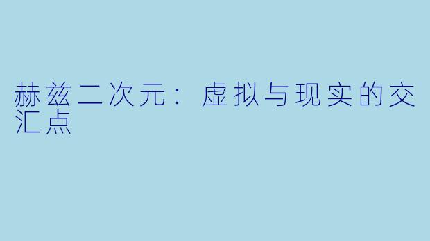 赫兹二次元：虚拟与现实的交汇点