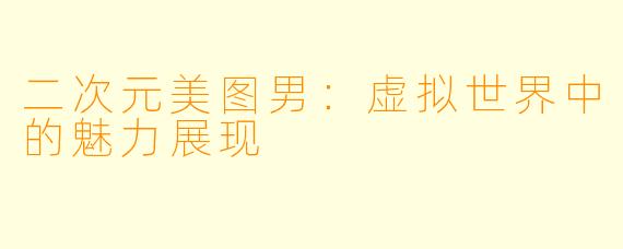 二次元美图男：虚拟世界中的魅力展现