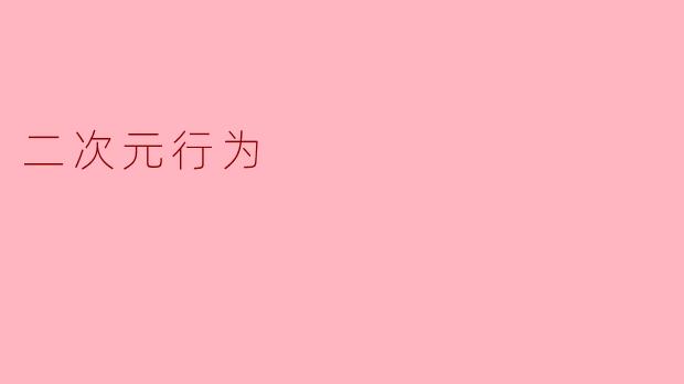 二次元行为