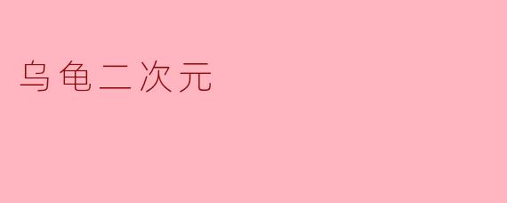 乌龟二次元