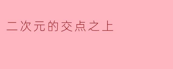 二次元的交点之上
