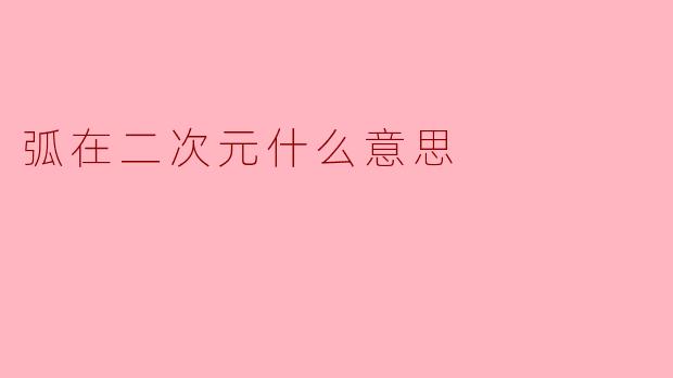 弧在二次元什么意思