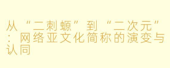 从“二刺螈”到“二次元”：网络亚文化简称的演变与认同