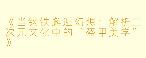 《当钢铁邂逅幻想：解析二次元文化中的“盔甲美学”》