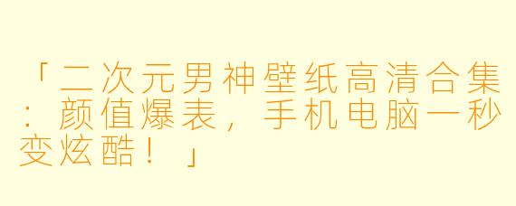 「二次元男神壁纸高清合集：颜值爆表，手机电脑一秒变炫酷！」