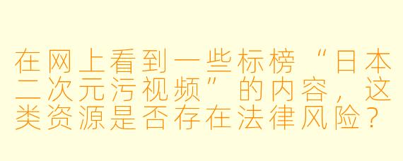 在网上看到一些标榜“日本二次元污视频”的内容，这类资源是否存在法律风险？