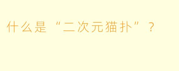 什么是“二次元猫扑”？