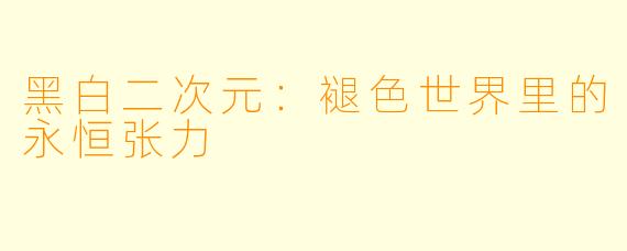 黑白二次元:褪色世界里的永恒张力