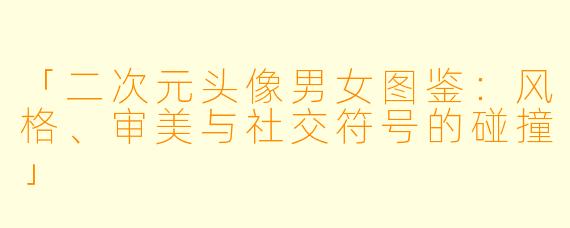「二次元头像男女图鉴：风格、审美与社交符号的碰撞」
