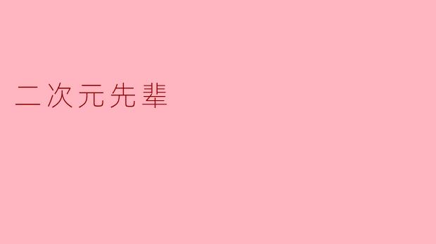 二次元先辈