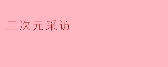 二次元采访