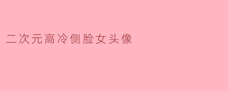 二次元高冷侧脸女头像