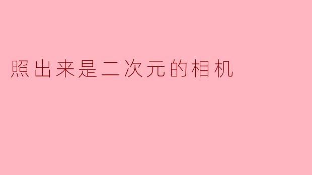 有没有一种相机可以拍出二次元动漫风格的画面?