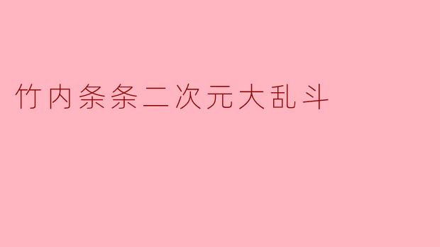 竹内条条二次元大乱斗