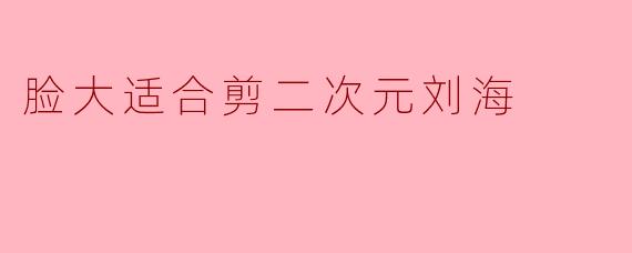 脸大适合剪二次元刘海