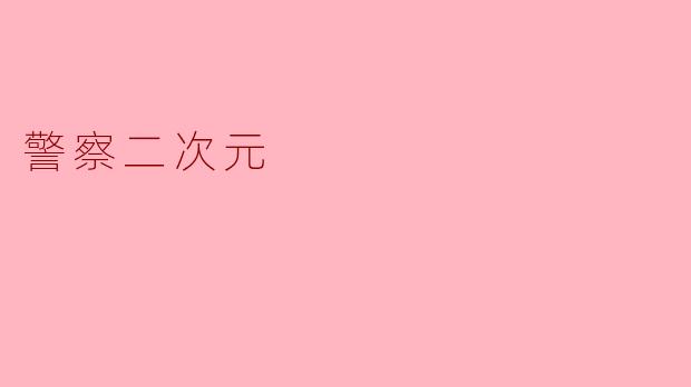 什么是“警察二次元”?