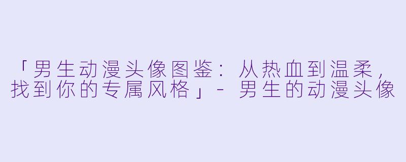 「男生动漫头像图鉴：从热血到温柔，找到你的专属风格」-男生的动漫头像