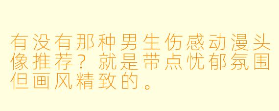 有没有那种男生伤感动漫头像推荐？就是带点忧郁氛围但画风精致的。
