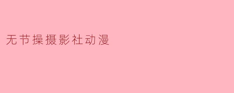 无节操摄影社动漫