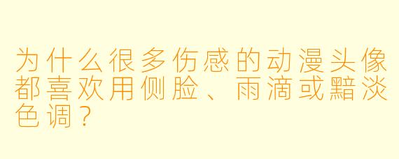 为什么很多伤感的动漫头像都喜欢用侧脸、雨滴或黯淡色调？