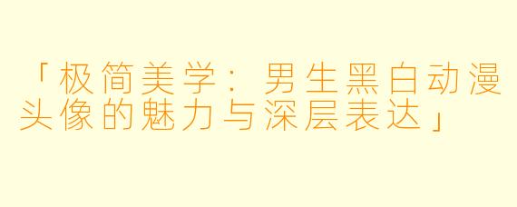 「极简美学：男生黑白动漫头像的魅力与深层表达」