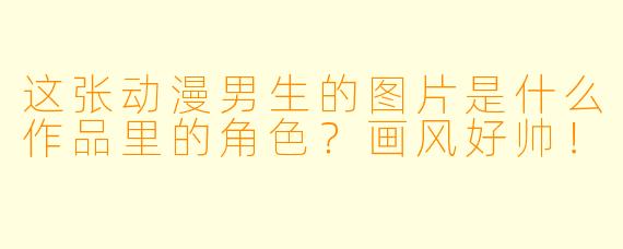 这张动漫男生的图片是什么作品里的角色？画风好帅！