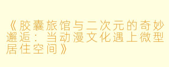 《胶囊旅馆与二次元的奇妙邂逅：当动漫文化遇上微型居住空间》