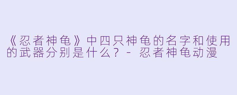 《忍者神龟》中四只神龟的名字和使用的武器分别是什么？-忍者神龟动漫