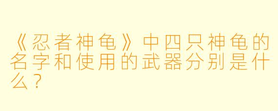 《忍者神龟》中四只神龟的名字和使用的武器分别是什么？
