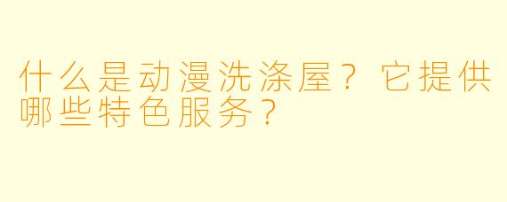什么是动漫洗涤屋？它提供哪些特色服务？