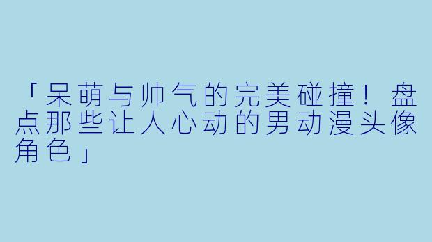 「呆萌与帅气的完美碰撞！盘点那些让人心动的男动漫头像角色」