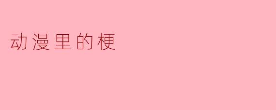 动漫里的梗