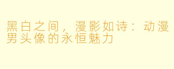 黑白之间，漫影如诗：动漫男头像的永恒魅力