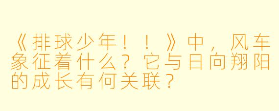 《排球少年！！》中，风车象征着什么？它与日向翔阳的成长有何关联？
