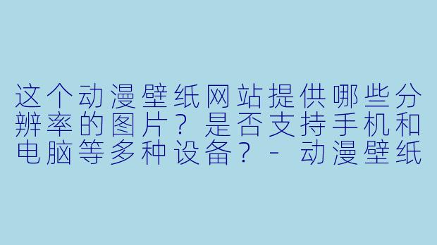 这个动漫壁纸网站提供哪些分辨率的图片？是否支持手机和电脑等多种设备？-动漫壁纸网站