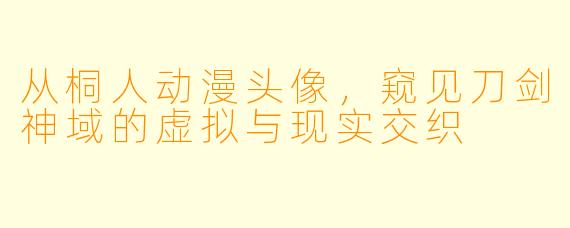 从桐人动漫头像，窥见刀剑神域的虚拟与现实交织