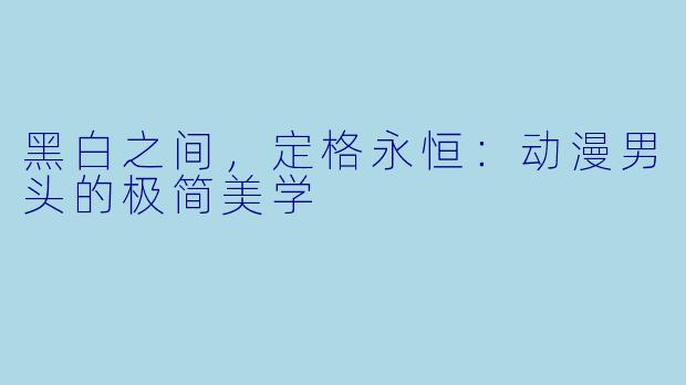 黑白之间，定格永恒：动漫男头的极简美学