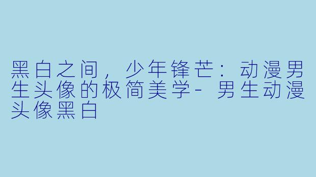 黑白之间，少年锋芒：动漫男生头像的极简美学-男生动漫头像黑白