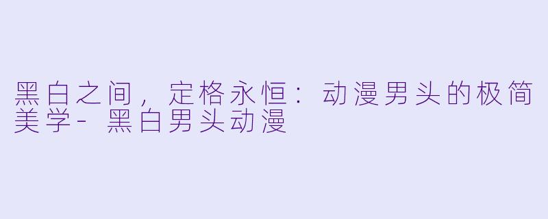 黑白之间，定格永恒：动漫男头的极简美学-黑白男头动漫