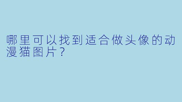 哪里可以找到适合做头像的动漫猫图片？