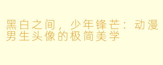 黑白之间，少年锋芒：动漫男生头像的极简美学