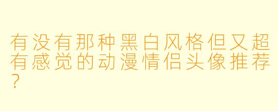 有没有那种黑白风格但又超有感觉的动漫情侣头像推荐?
