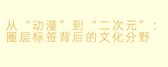 从“动漫”到“二次元”:圈层标签背后的文化分野