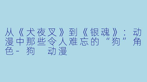 从《犬夜叉》到《银魂》：动漫中那些令人难忘的“狗”角色-狗 动漫